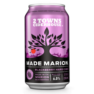 2 Towns Made Marion Blackberry Hard Cider 6pk Can