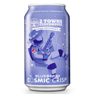 2 Towns Blueberry Cosmic Crisp Imperial Cider 6pk Can