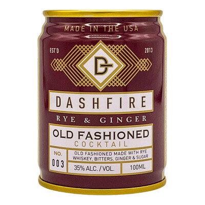 [100ML] Dashfire Rye &amp; Ginger Old Fashioned Can