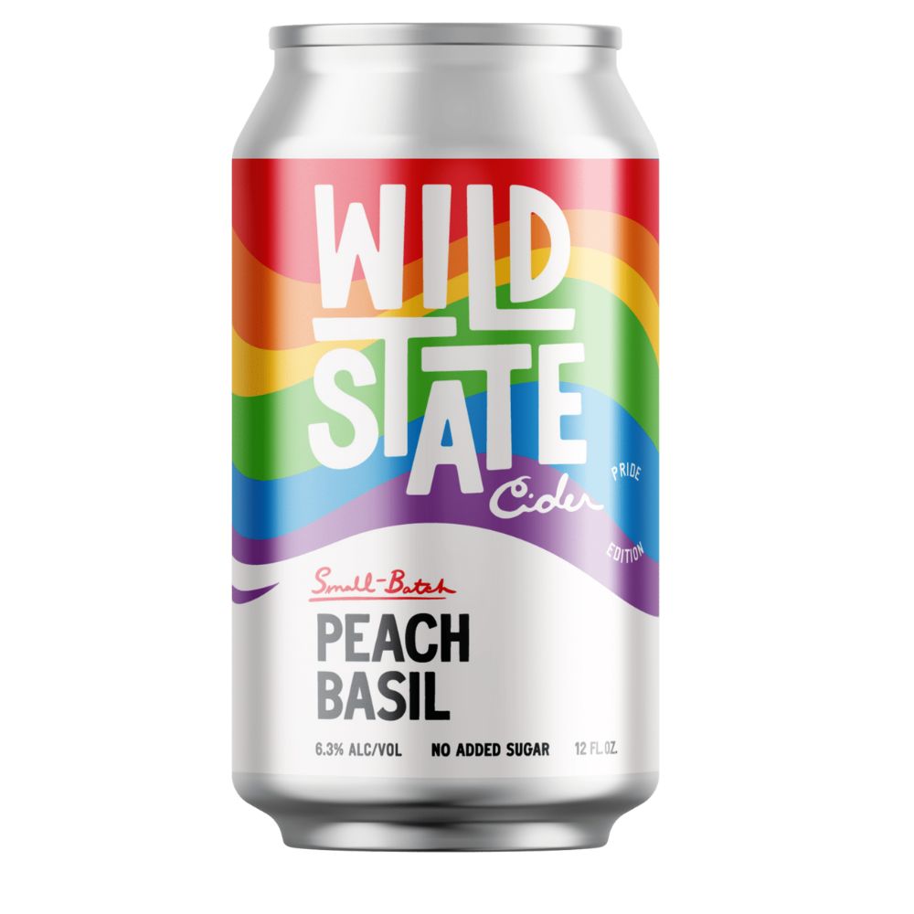 Wild State Pride Peach Basil Cider 4pk Can
