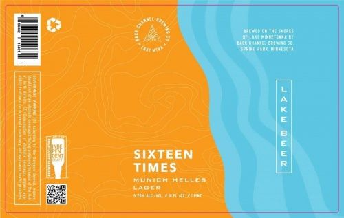 Back Channel Sixteen Times Helles Lager 4pk Can