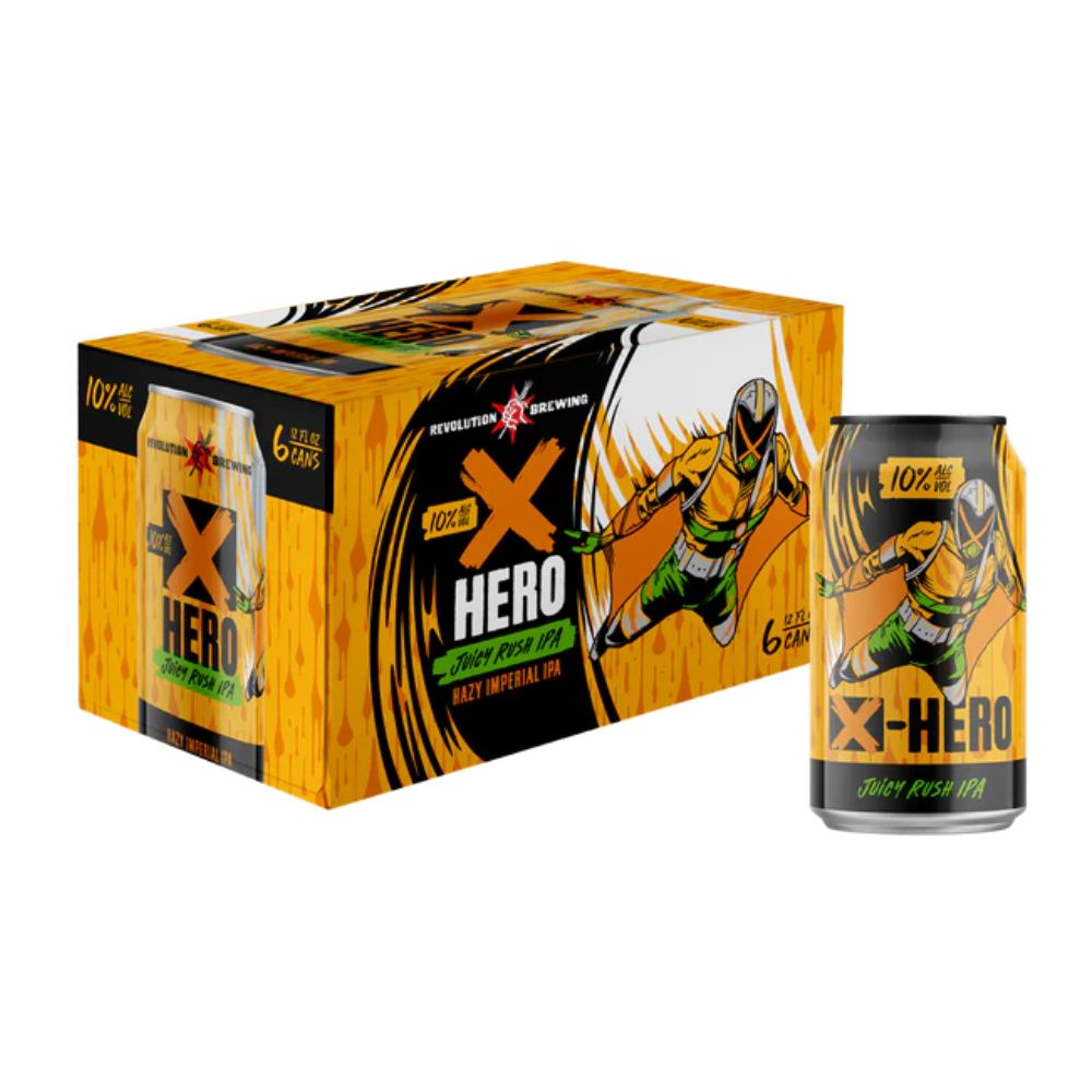 Revolution X Hero Juicy Rush Imperial IPA 6pk Can