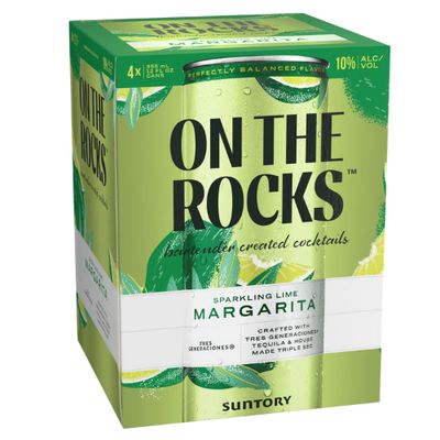 On The Rocks Sparkling Lime Margarita 4pk Can