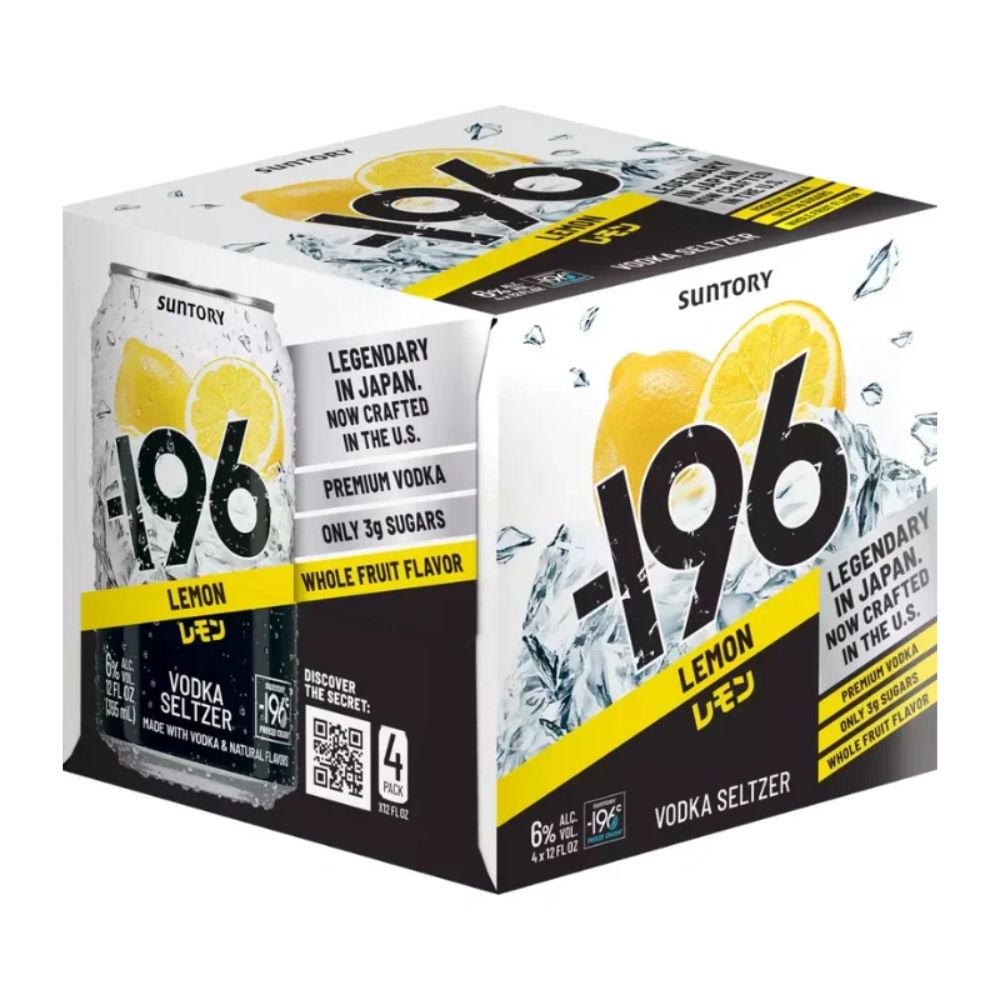 Suntory -196 Lemon Vodka Seltzer 4pk Can