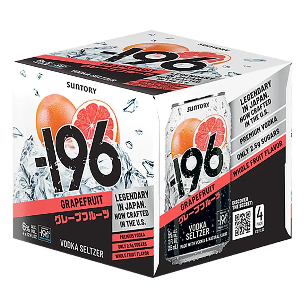 Suntory -196 Grapefruit Vodka Seltzer 4pk Can