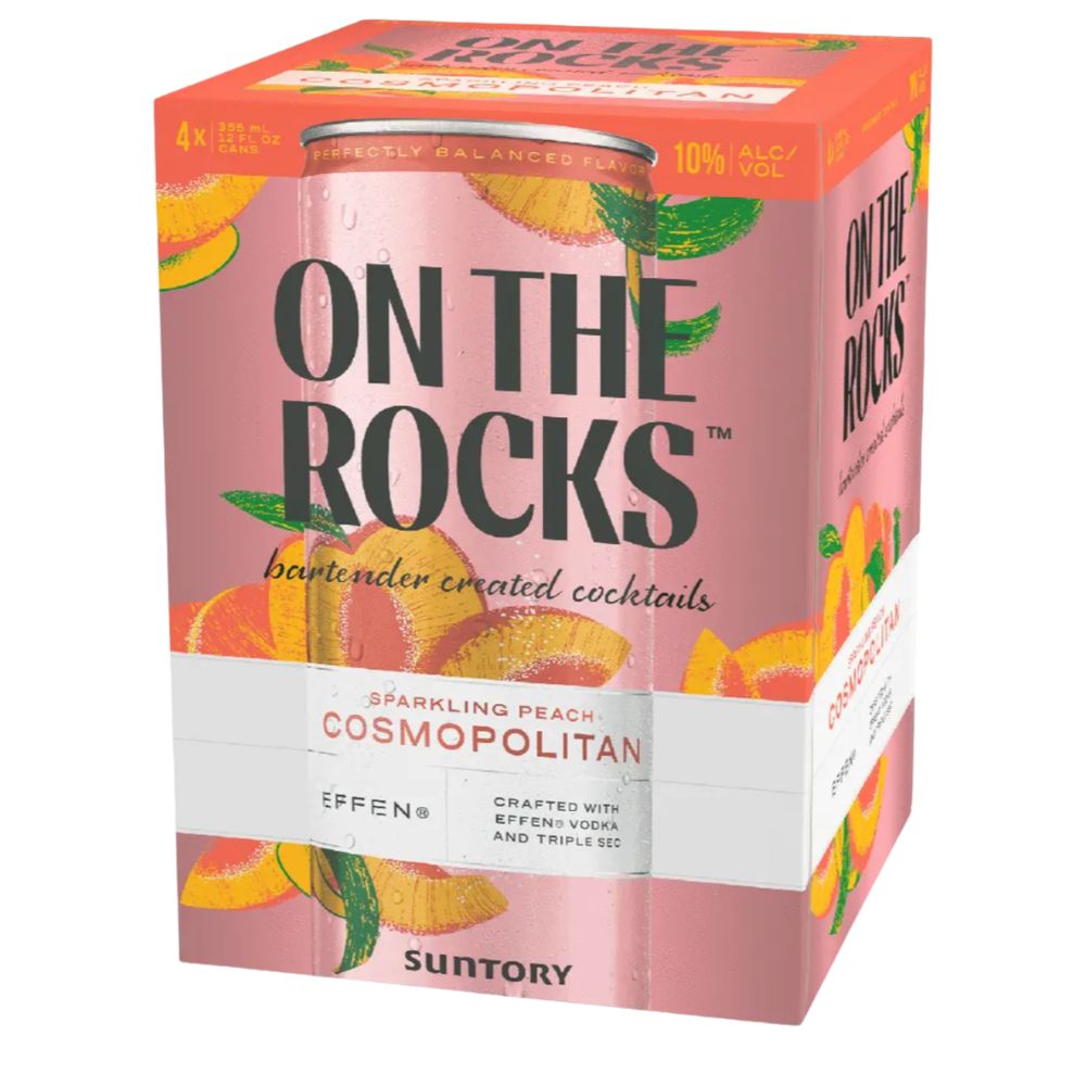 On The Rocks Sparkling Peach Cosmopolitan 4pk Can