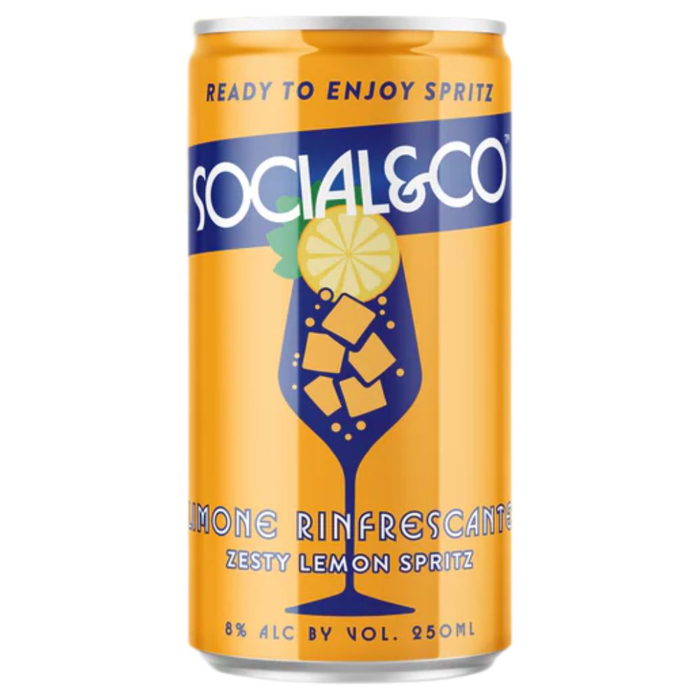 Social &amp; Co. Limone Rinfrescante Wine Spritz 4pk Can