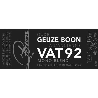 Boon Oude Geuze Boon à L'Ancienne VAT 92 Mono Blend