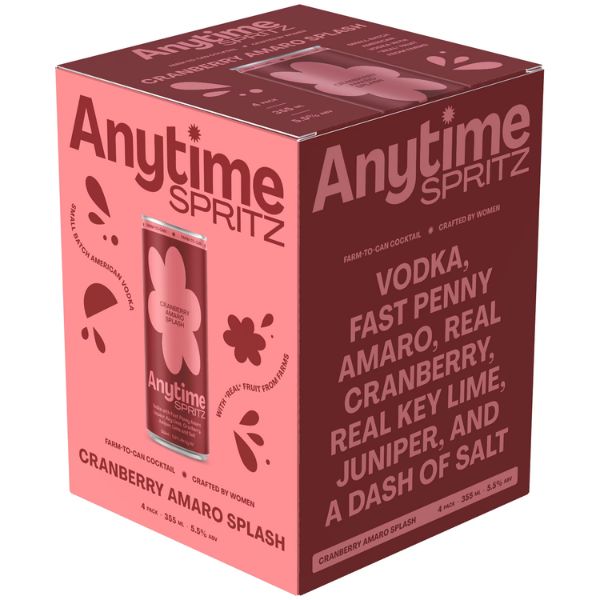 Anytime Spritz Cranberry Amaro Splash 4pk Can