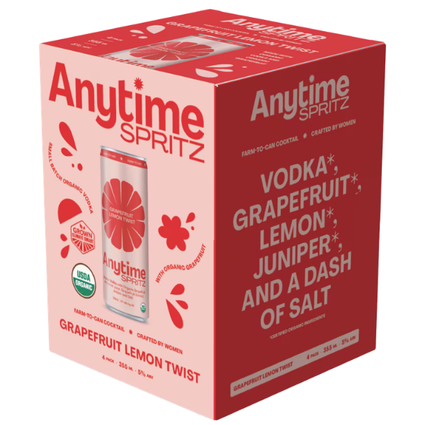 Anytime Spritz Grapefruit Lemon Twist 4pk Can