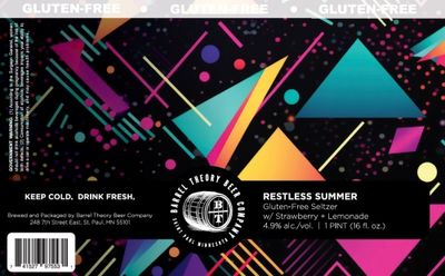 Barrel Theory Restless Summer Strawberry Lemonade Seltzer 4pk Can
