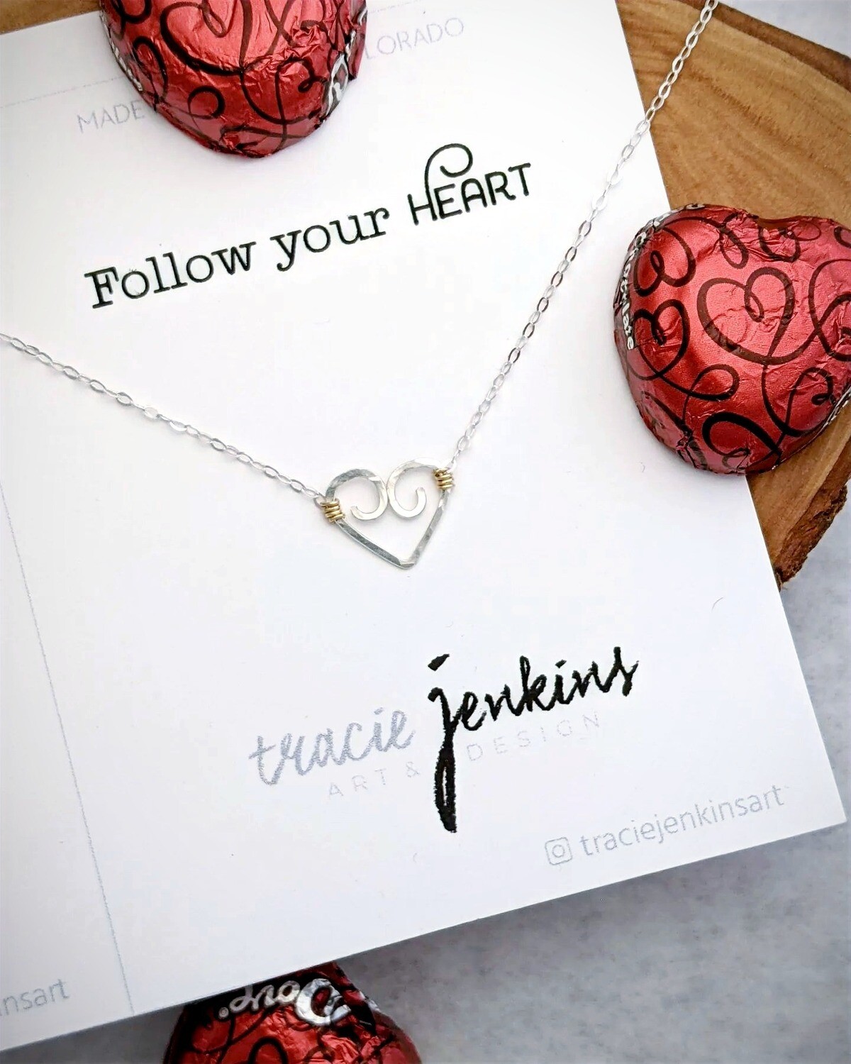 Follow Your Heart Sterling Silver Necklace