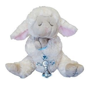 Serenity Lamb with Crib Cross-Blue