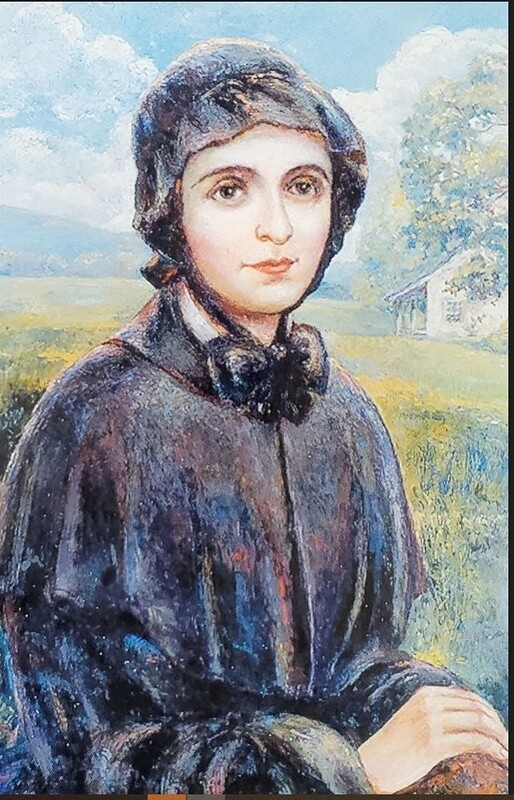 White Border-St. Elizabeth Ann Seton Fides Glass Print