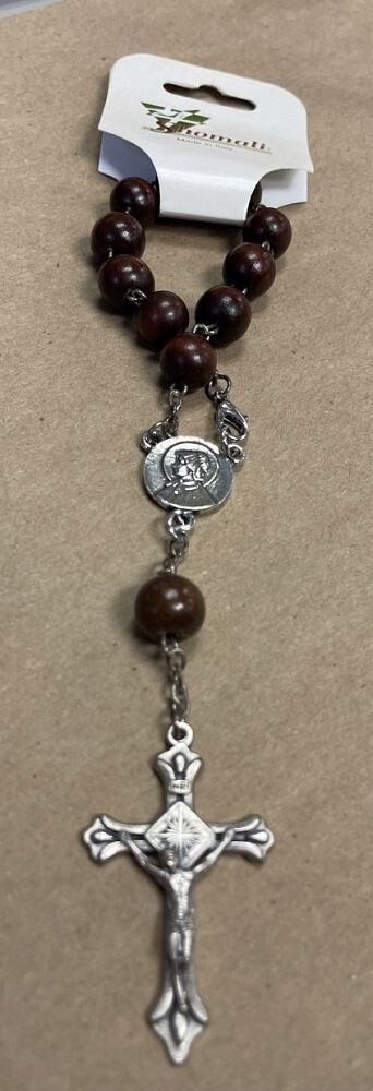 St. Elizabeth Ann Seton Auto Rosary Wood
