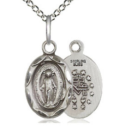 Miraculous Medal 18&quot; Chain 11/16&quot; medal