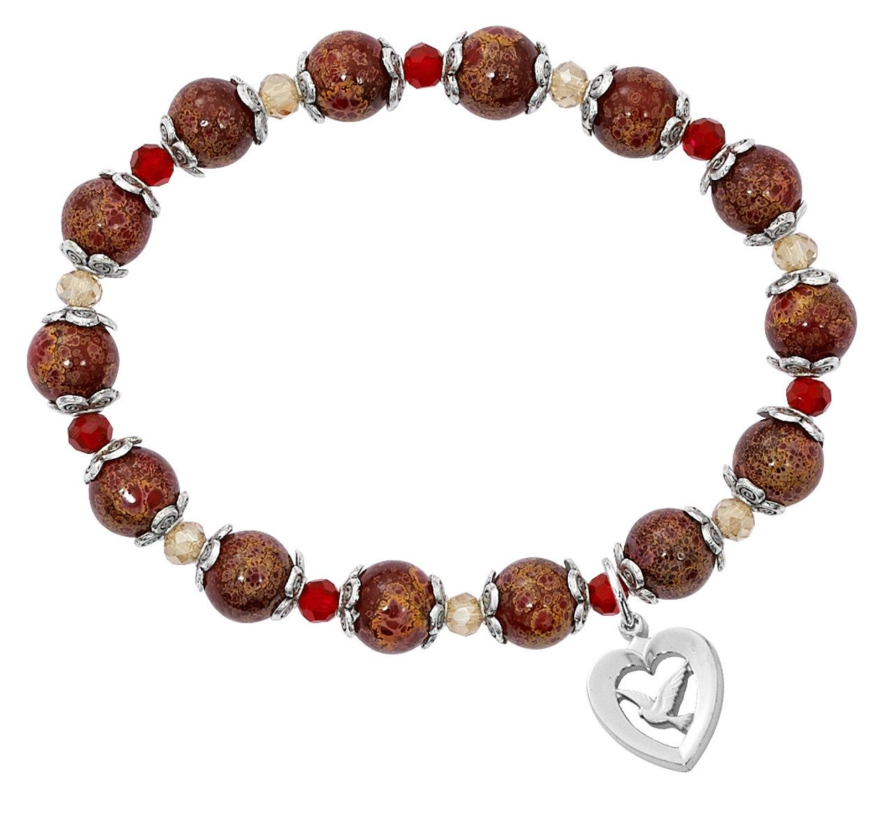 Red Marble Holy Spirit Bracelet
