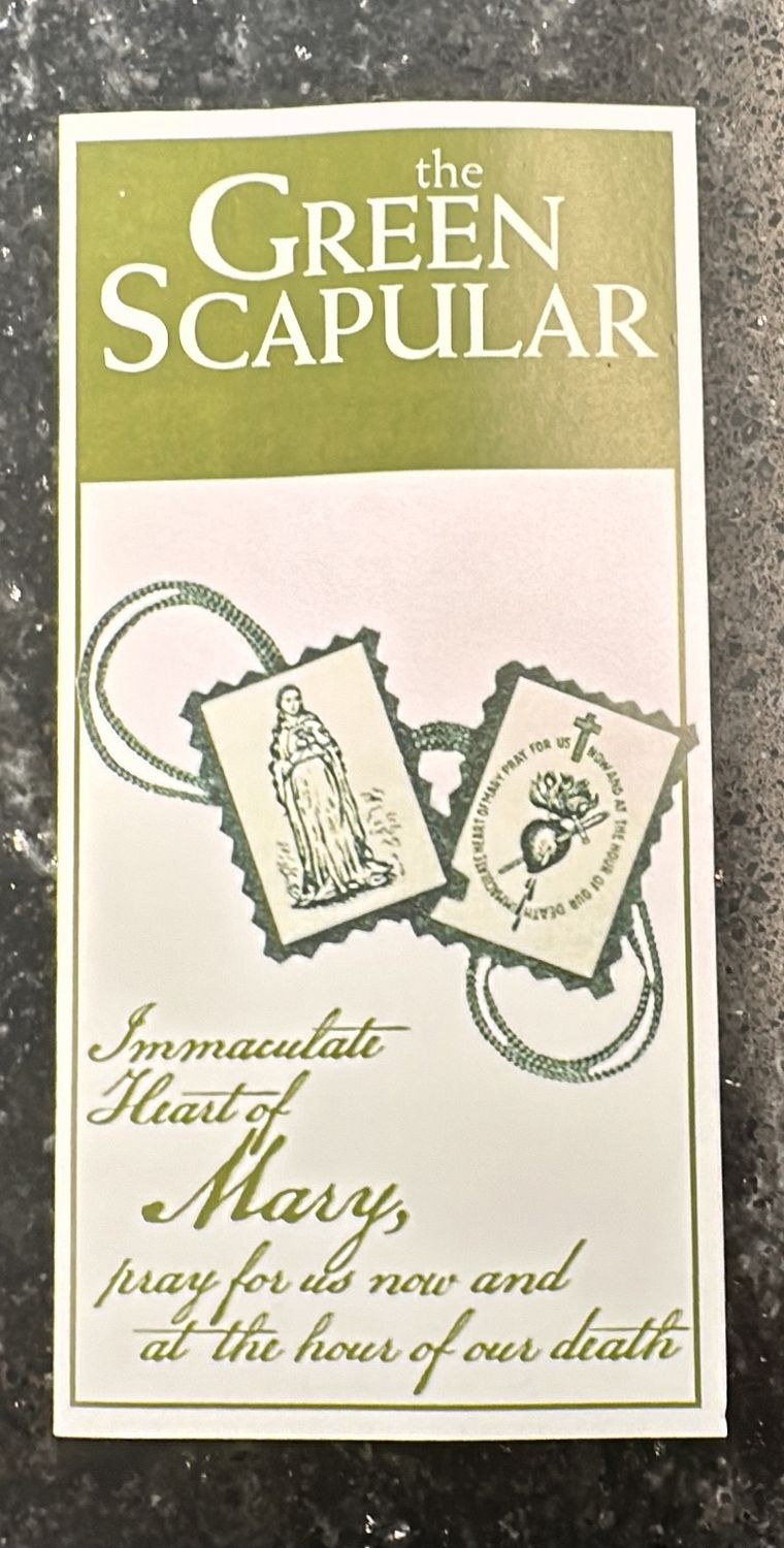 English Green Scapular w/ Leaflet