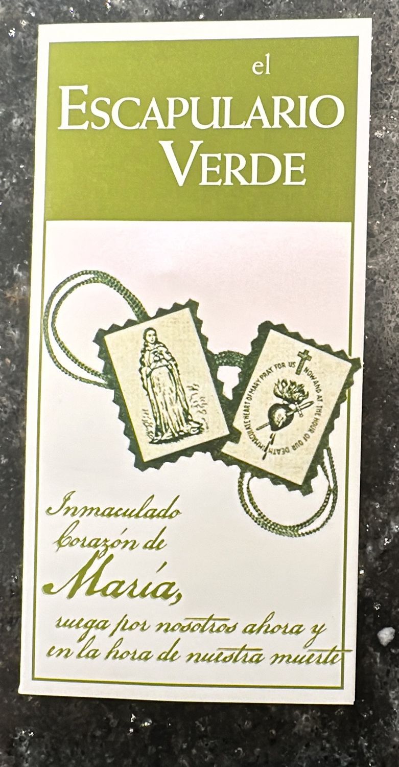 Spanish Green Scapular w/ Leaflet