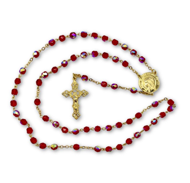 Red Crystal Gold-St. Elizabeth Ann Seton Rosary