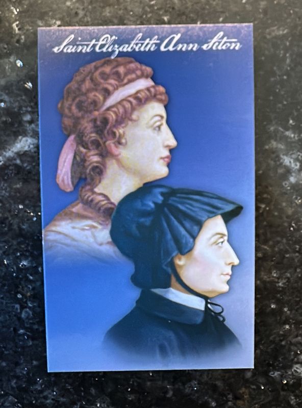 Blue Double Portrait Pray. Card