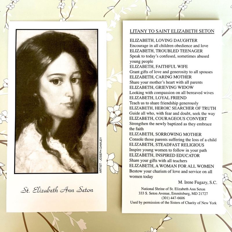 St. Elizabeth Ann Seton Young Litany Prayer Card
