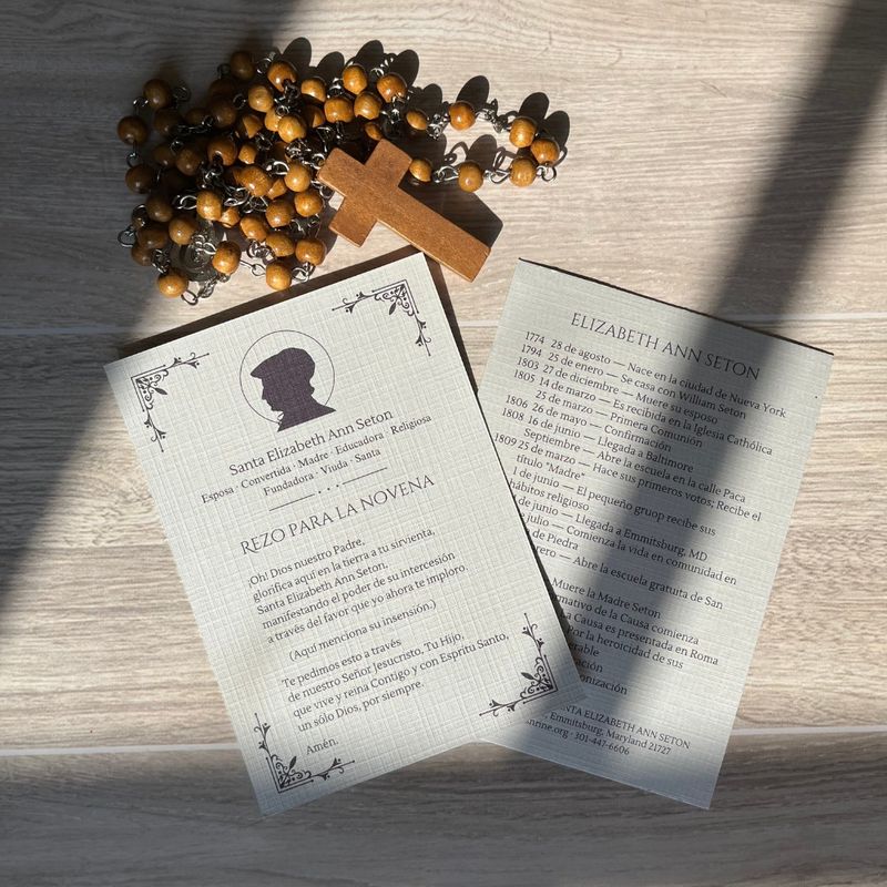 St. Elizabeth Ann Seton Novena Prayer Card (Spanish)