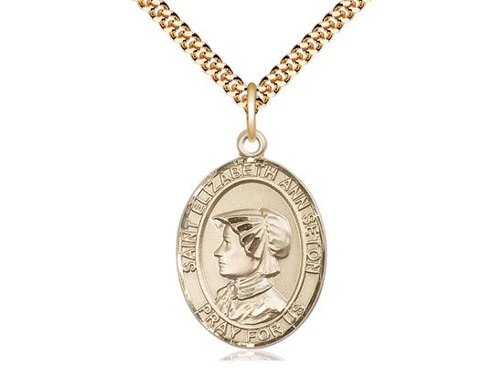St. Elizabeth Ann Seton w/MM on Back/Gold Filled