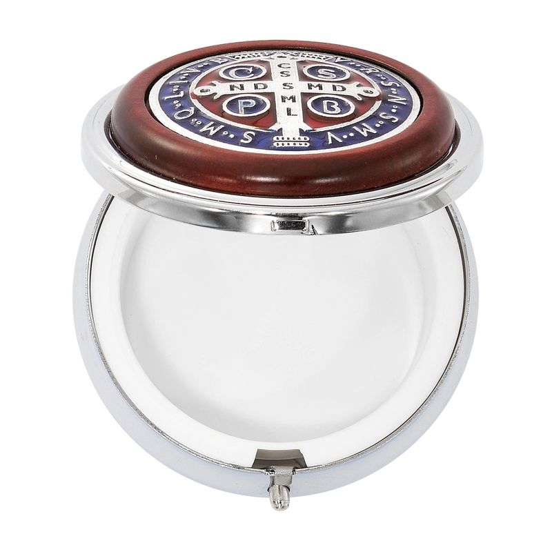SILVER WOOD &amp; ENAMEL ST. BENEDICT
