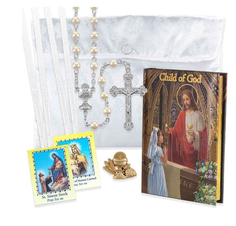 6pc Girls Deluxe Child of God Communion Set