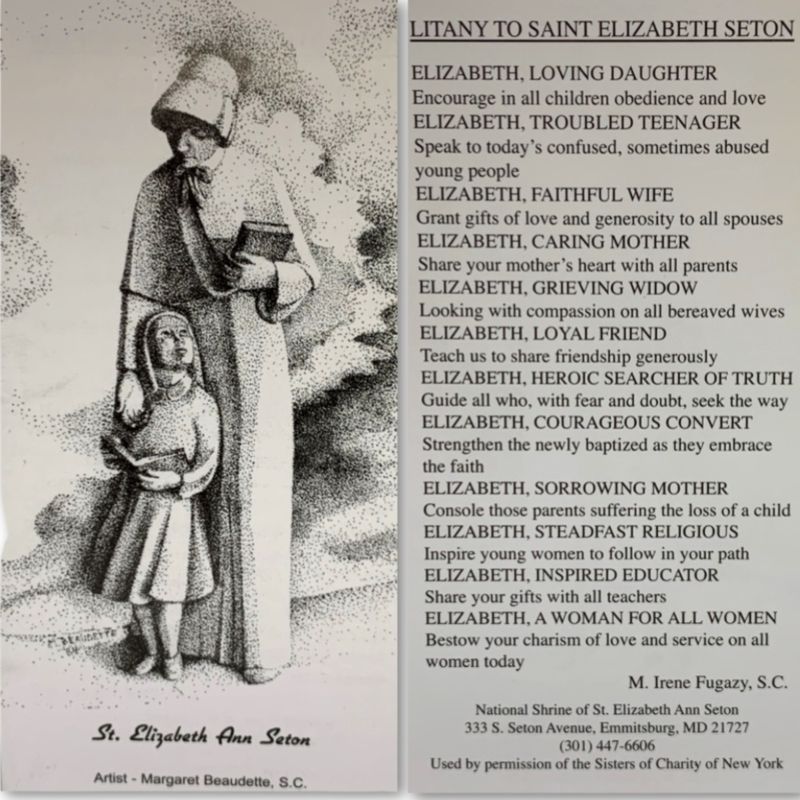 Litany Prayer Card with Art by Sr. Margaret Beaudette