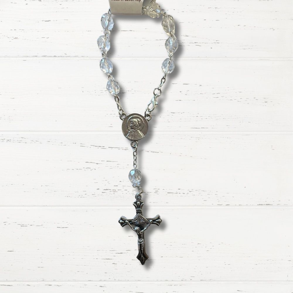 St. Elizabeth Ann Seton Auto Rosary: Crystal