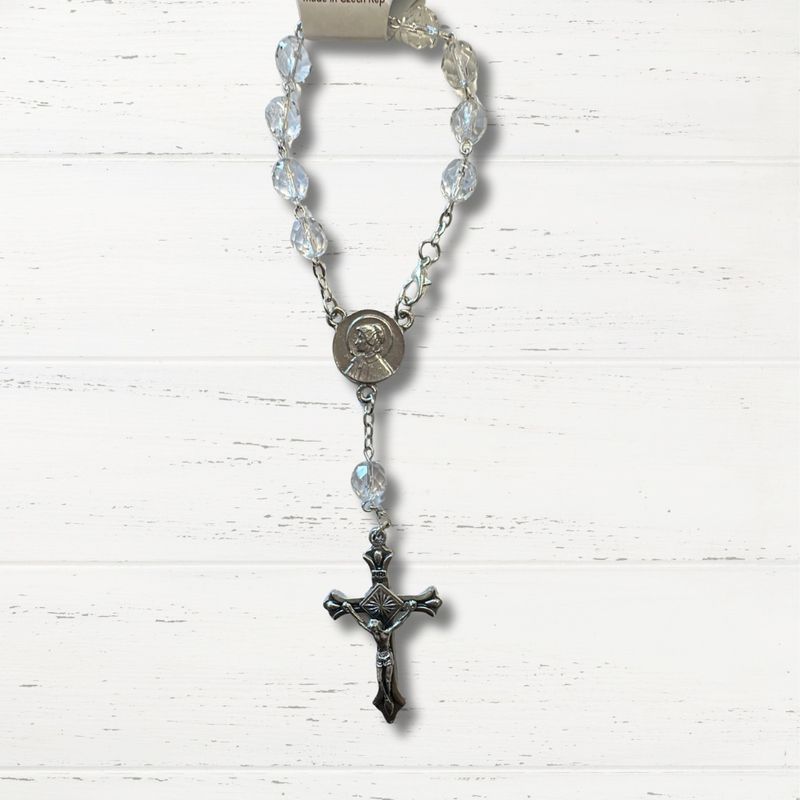 St. Elizabeth Ann Seton Auto Rosary: Crystal