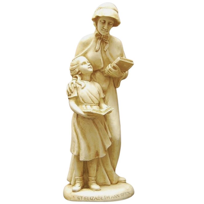 St. Elizabeth Ann Seton Statue with Girl
