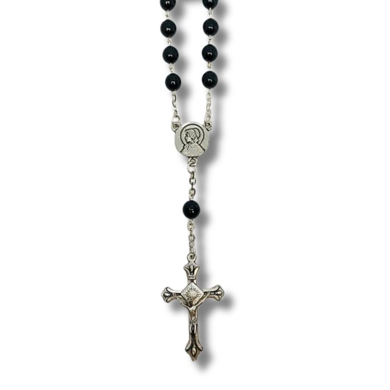 St. Elizabeth Ann Seton Auto Rosary (Black Beads)