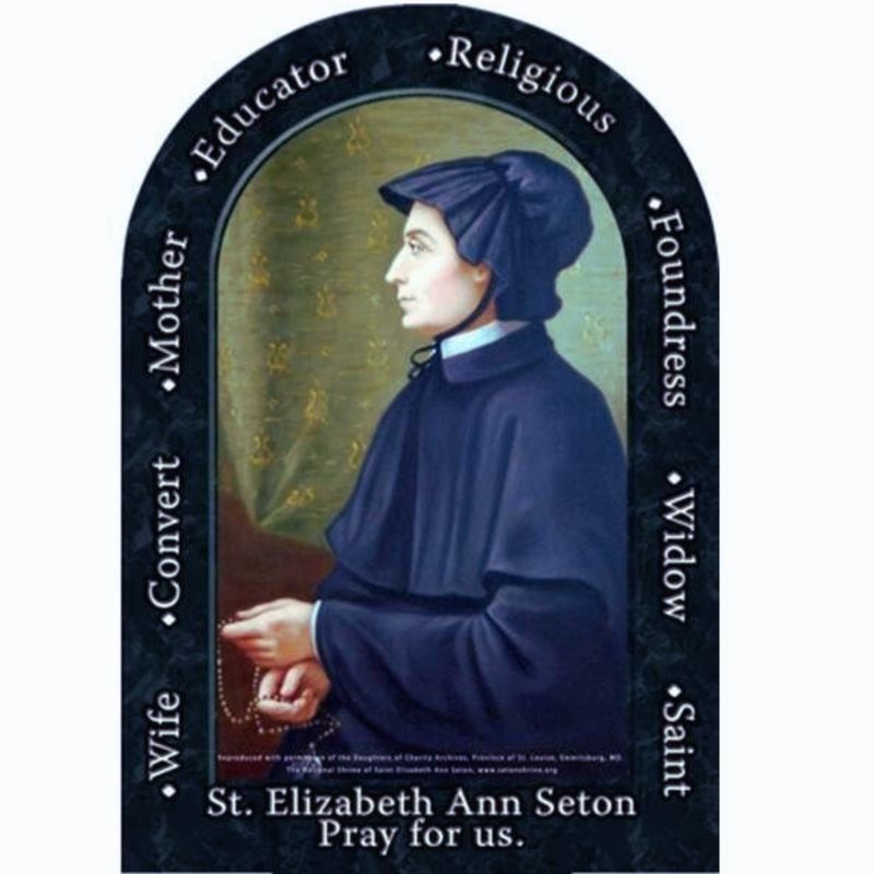 St. Elizabeth Ann Seton Arched Desk Plaque with Titles