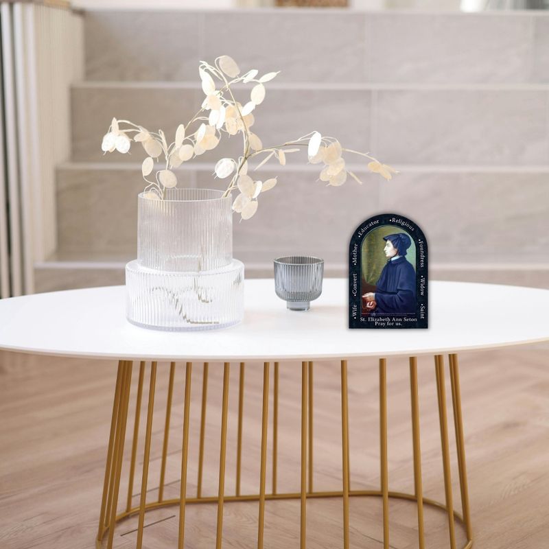 St. Elizabeth Ann Seton Arched Desk Plaque with Titles