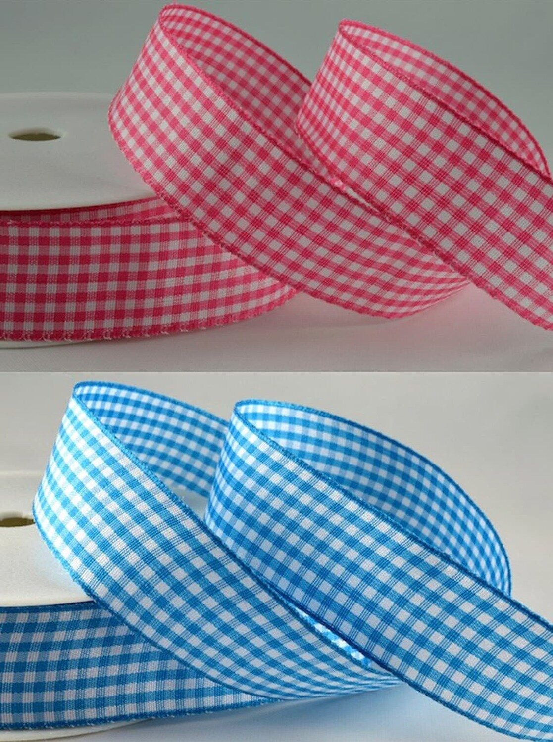 5mm Gingham Ribbon Choice of colours -Per Metre-