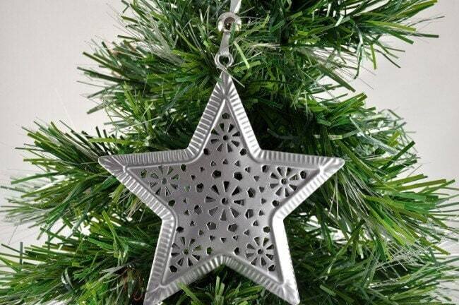 Silver Metal Hanging Star Christmas Tree Decoration Large