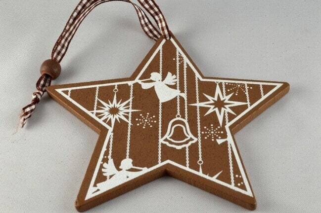 Wooden Christmas Star Decoration Large