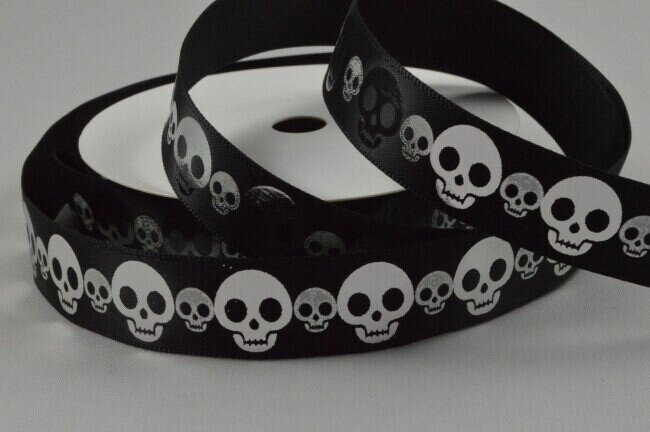 15mm Halloween printed Satin Ribbon. Ribbon by the meter or full 10m roll