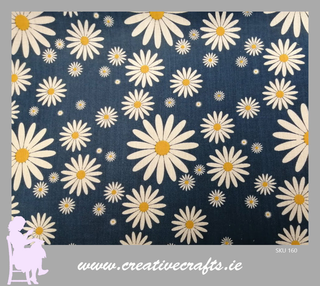 Hippy daisy Poly cotton fabric