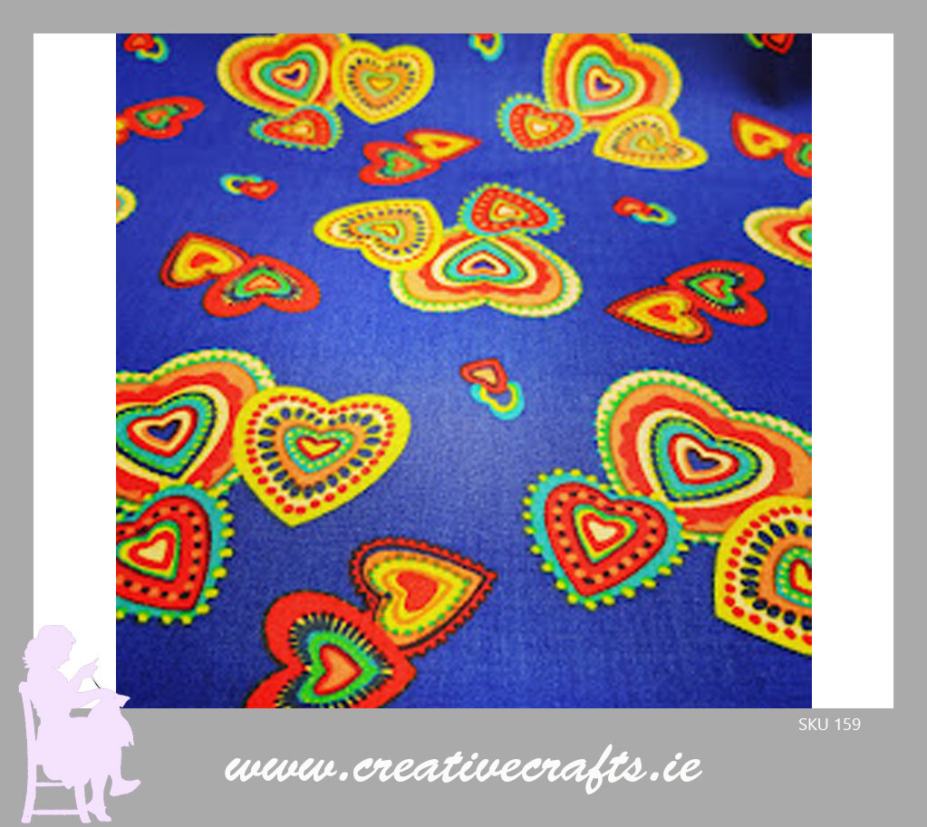 Hippy Trippy Hearts Poly cotton fabric