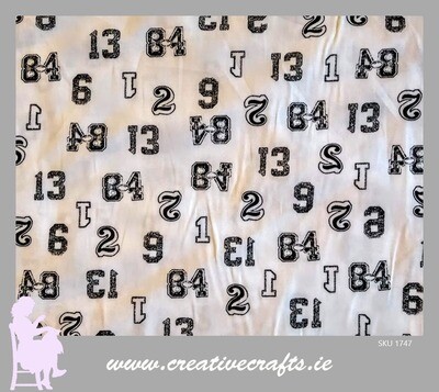 Numbers cotton print