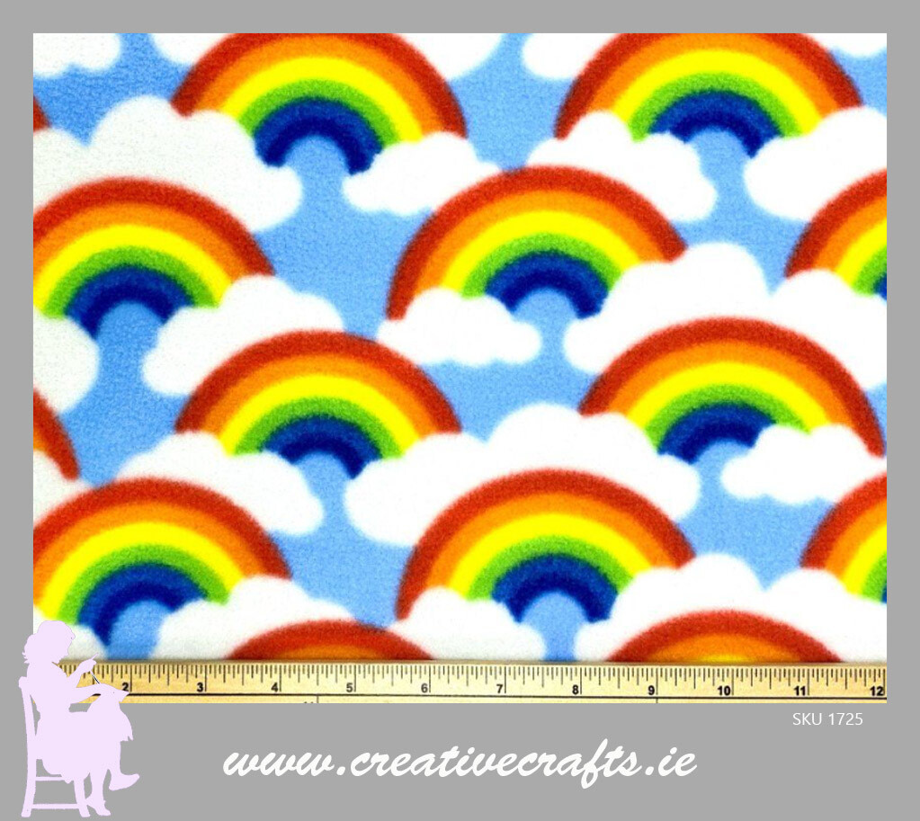 Rainbow Fleece Fabric By The Metre-Creative Crafts