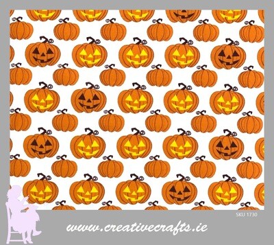 Halloween Pumpkin Polycotton Fabric by the Metre