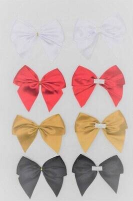 3 piece Double-face satin Mini Bows are available in various colours. 51mm wide