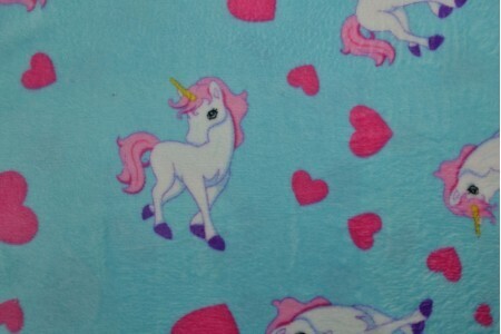 Unicorn & Love Hearts Corel Fleece