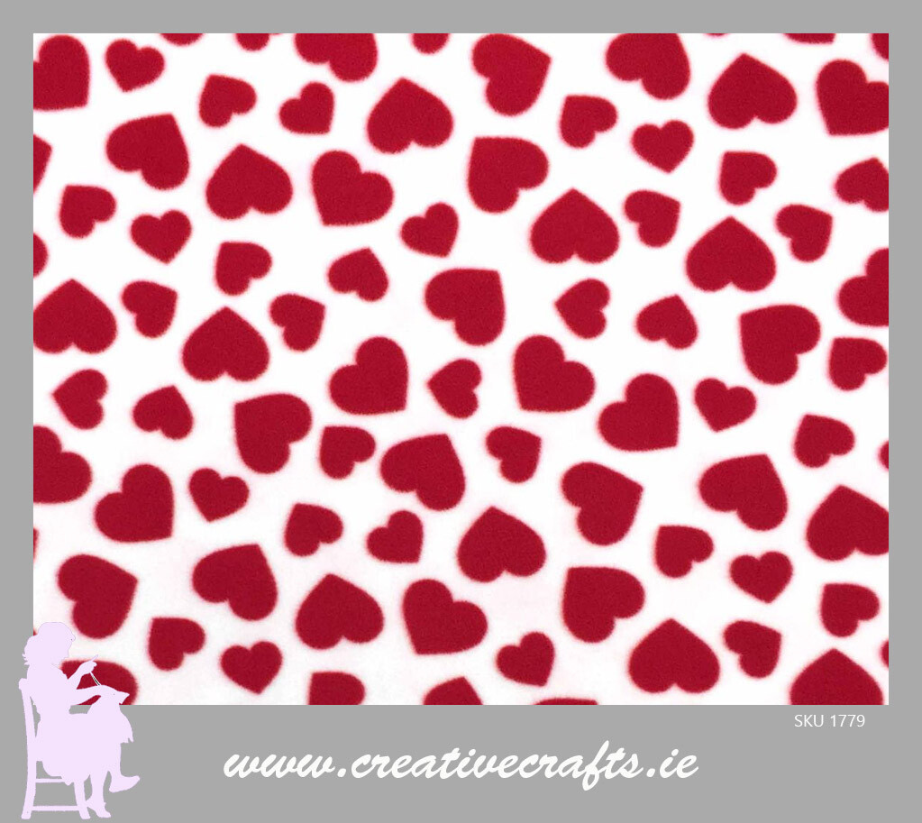 Love Heart Fleece Fabric