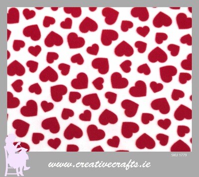 Love Heart Fleece Fabric